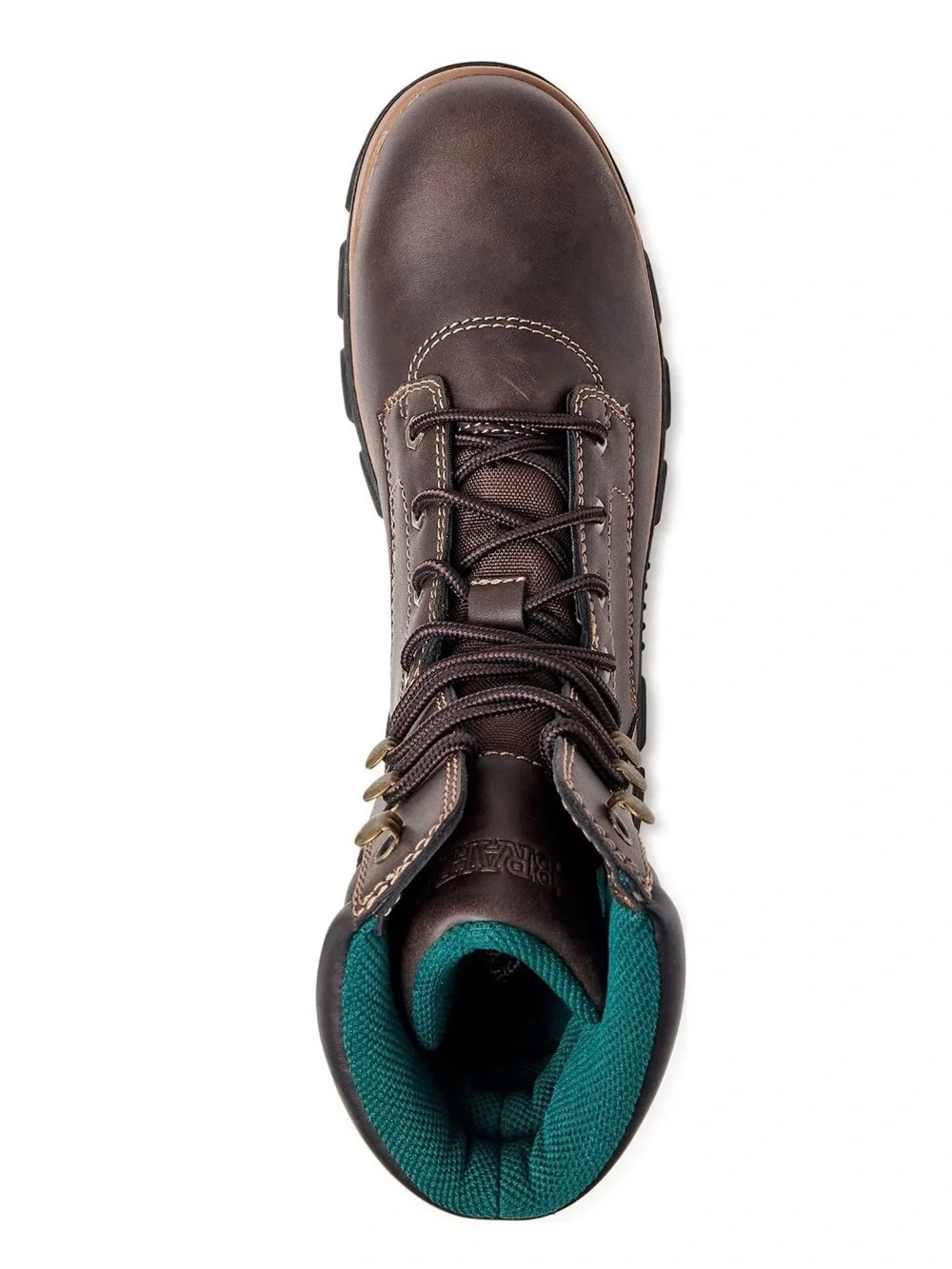 Brahma Dark Brown Lace-Up Work Boot with Steel Toe and Black Sole